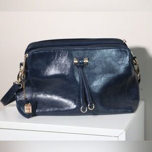 Pink House purse Toronto Canada Structured  shoulder Bag Navy blue